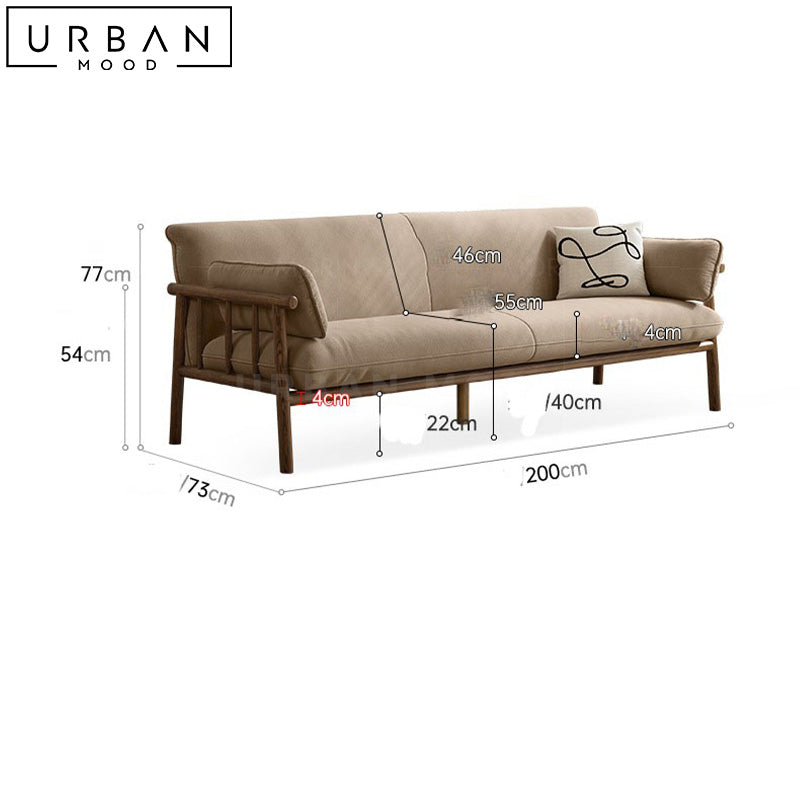 LAVEN Japandi Solid Wood Sofa