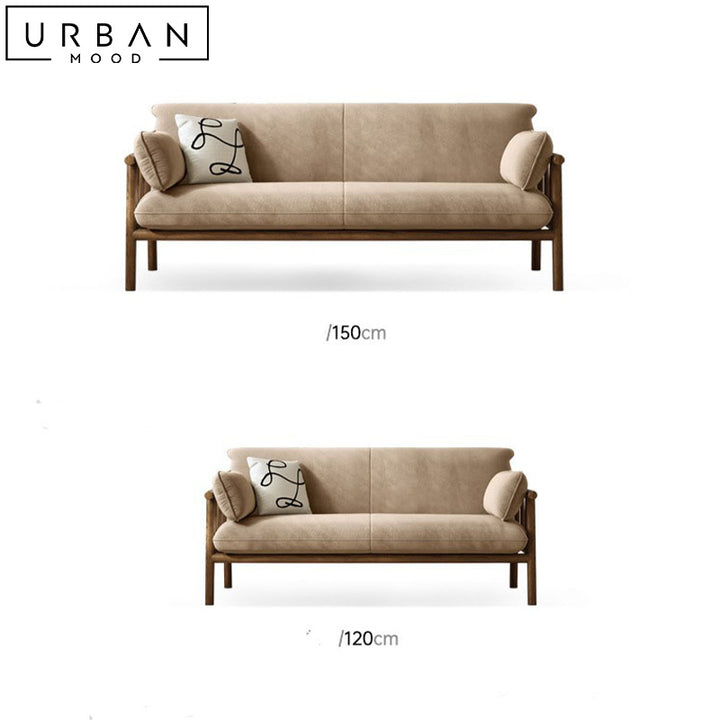 LAVEN Japandi Solid Wood Sofa