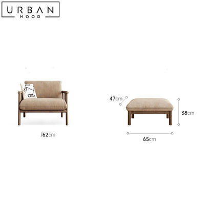 LAVEN Japandi Solid Wood Sofa