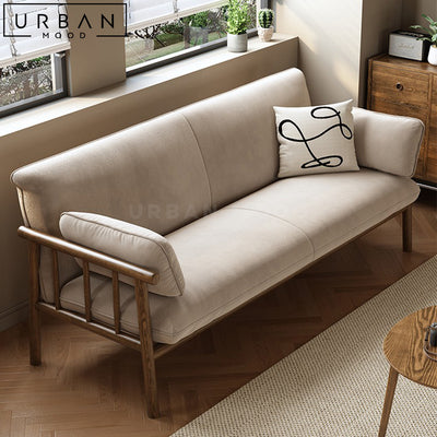 LAVEN Japandi Solid Wood Sofa