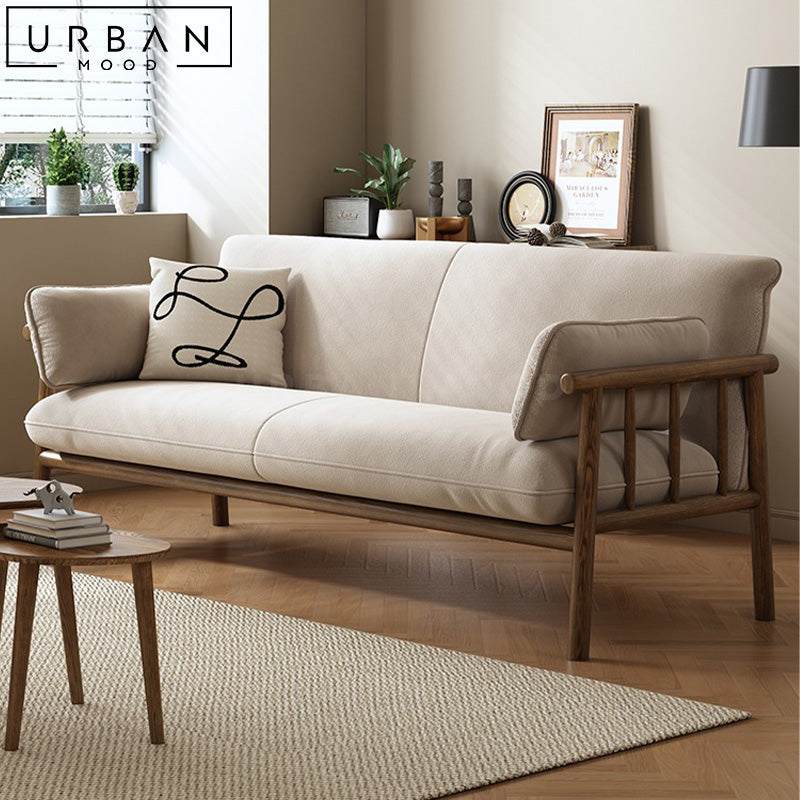 LAVEN Japandi Solid Wood Sofa