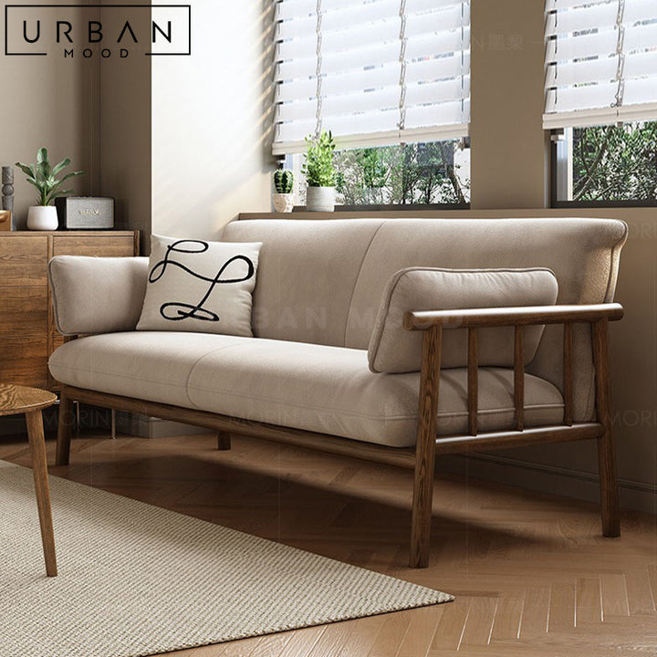 LAVEN Japandi Solid Wood Sofa