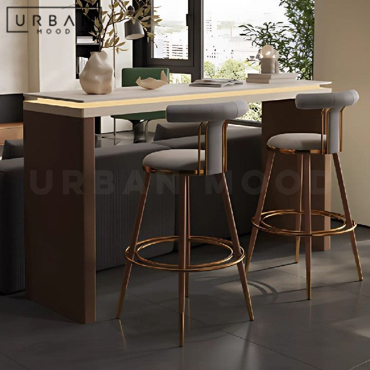 LAVIN Modern Travertine Bar Table