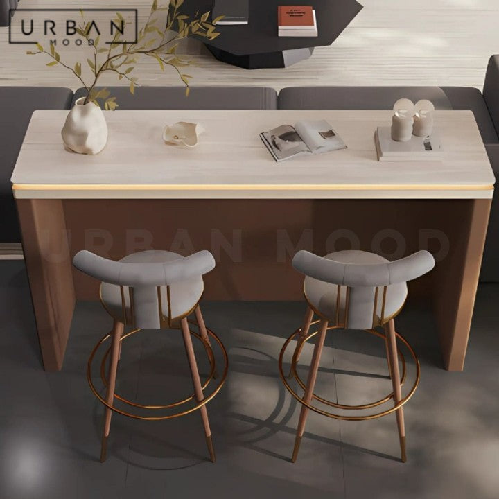 LAVIN Modern Travertine Bar Table