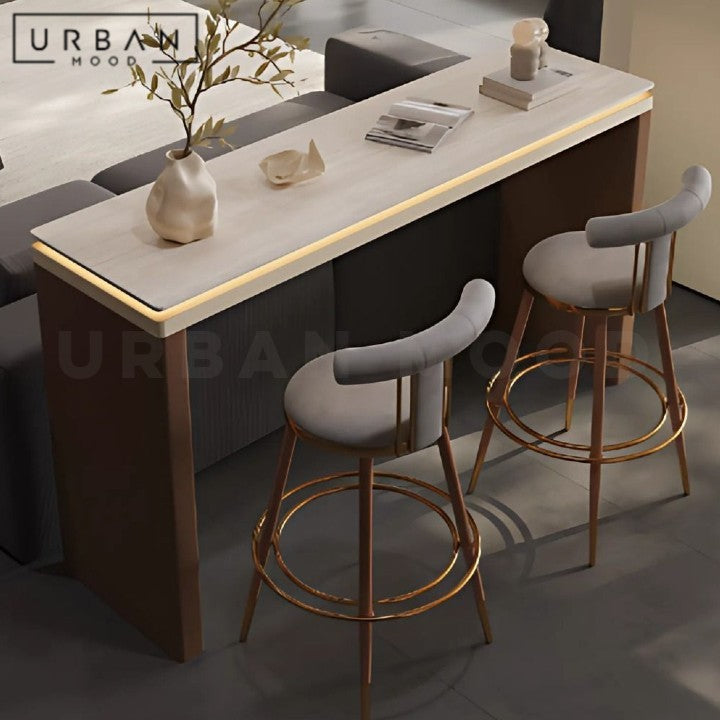 LAVIN Modern Travertine Bar Table
