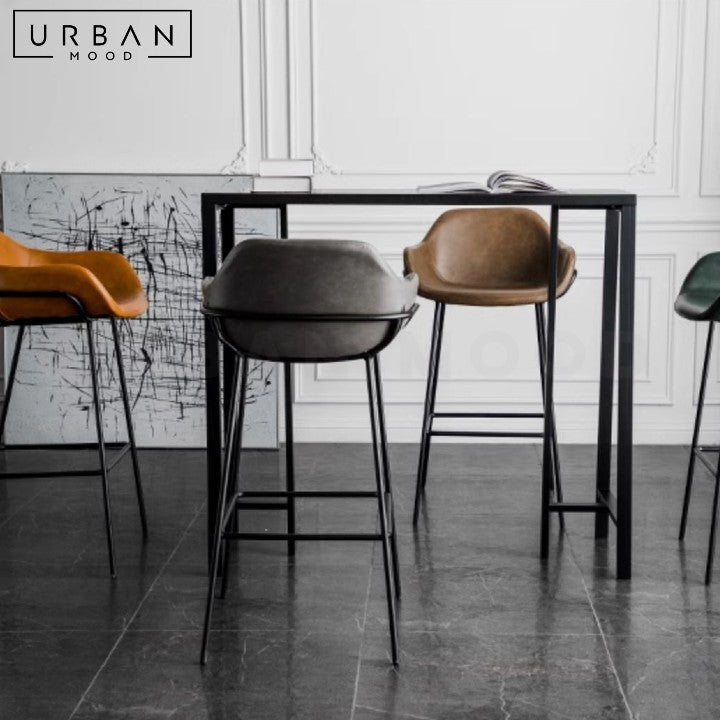 LAZARTE Modern Leather Bar Stool