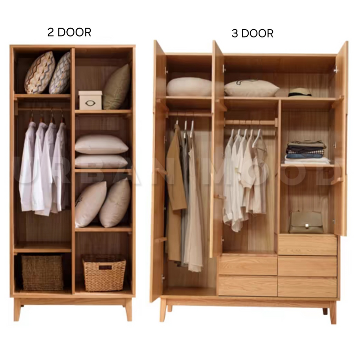 JENKIN Japandi Solid Wood Wardrobe