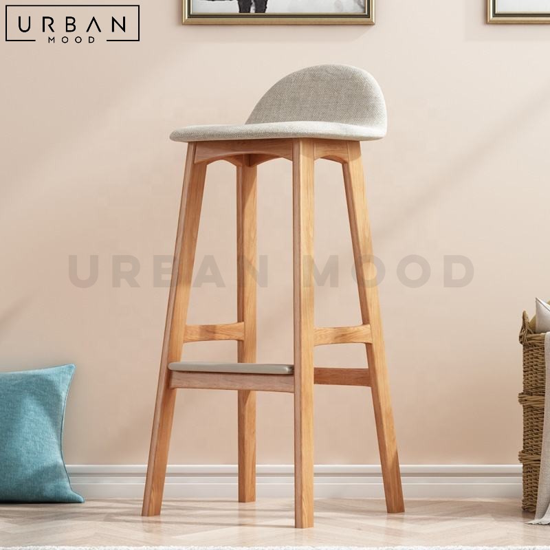 LEANDER Modern Wooden Bar Stool