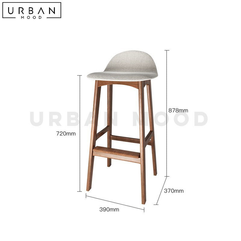 LEANDER Modern Wooden Bar Stool