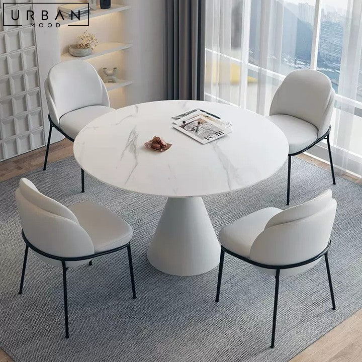 LEANDRO Modern Sintered Stone Round Dining Table – Urban Mood