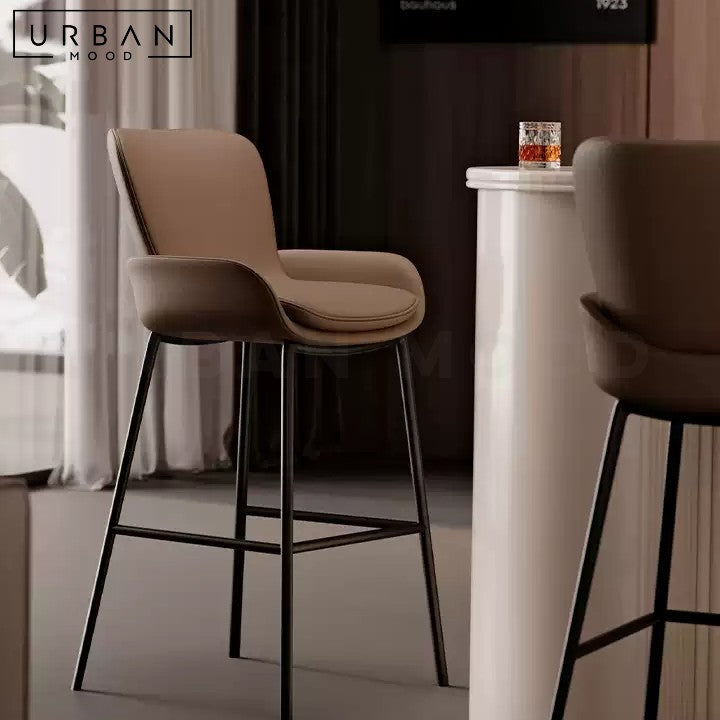 LEBLANC Modern Leather Bar Stool