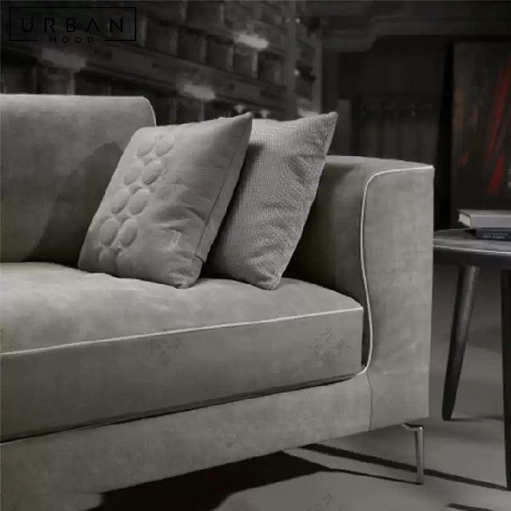 LEBON Modern Curved Leather Sofa