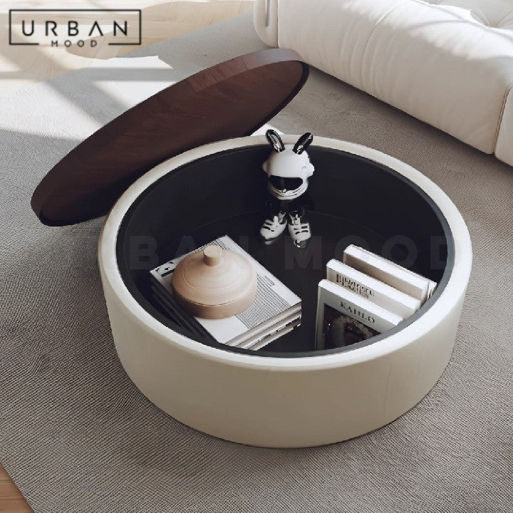 LEBRUN Modern Round Storage Coffee Table