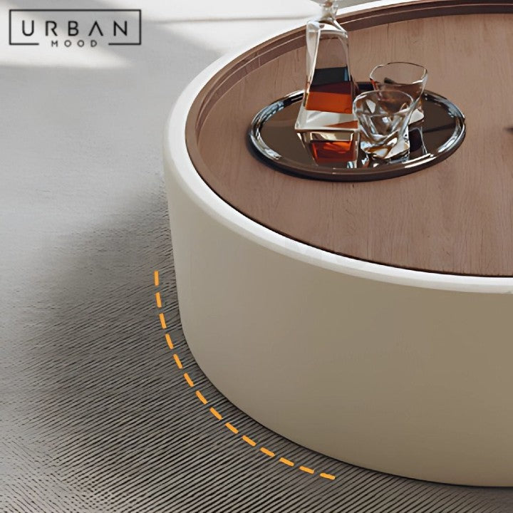 LEBRUN Modern Round Storage Coffee Table