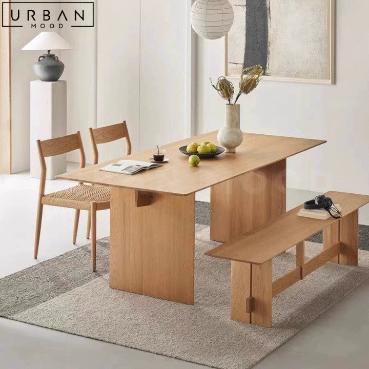 LEDER Japandi Solid Wood Dining Table