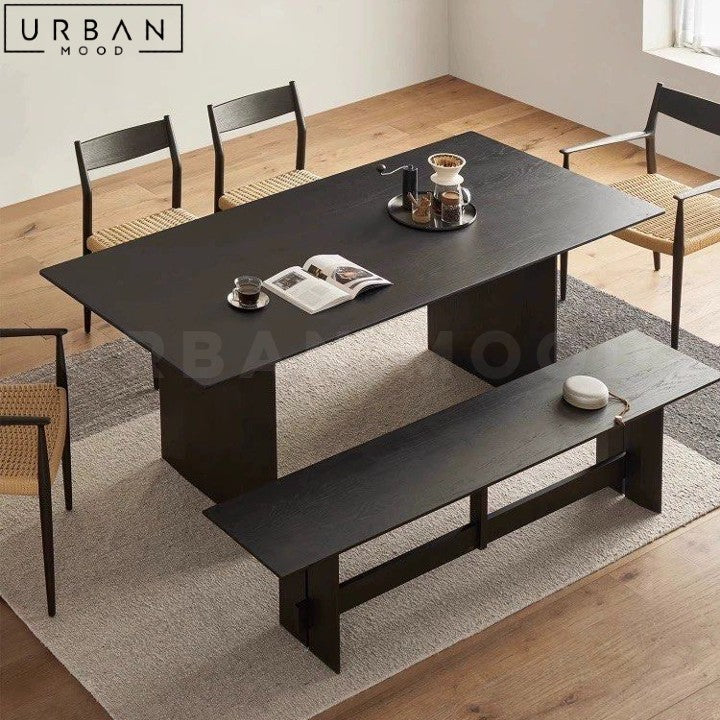 LEDER Japandi Solid Wood Dining Table