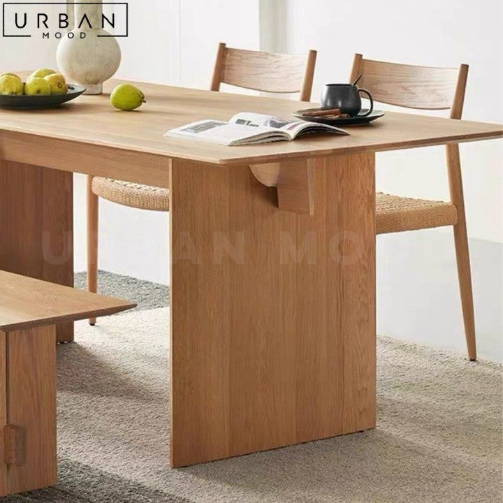 LEDER Japandi Solid Wood Dining Table