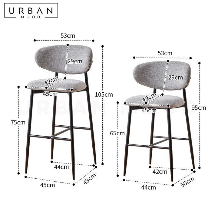 KOZE Modern Fabric Bar Stool