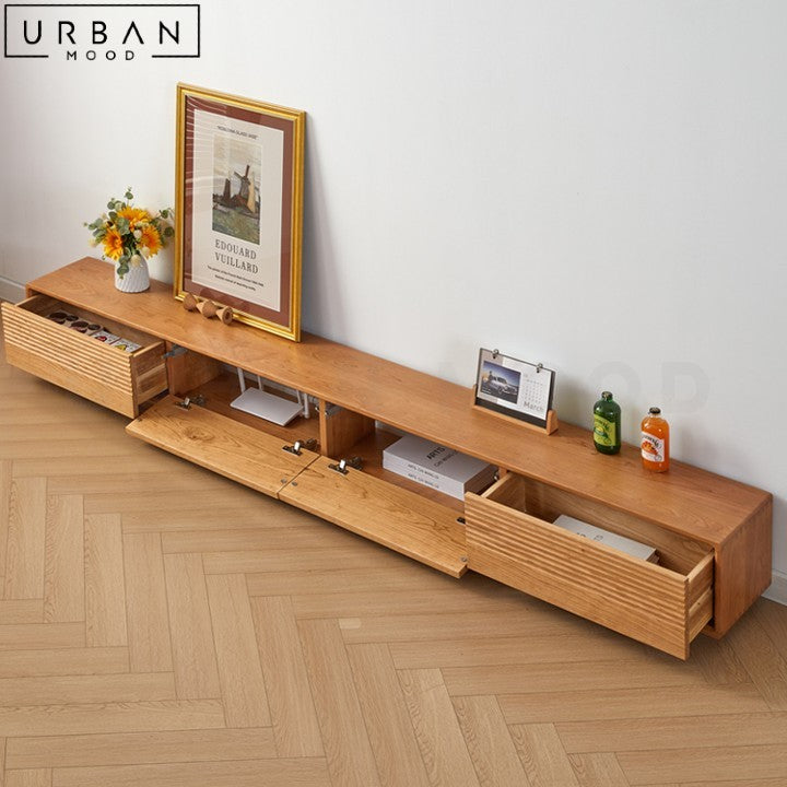 LEEB Japandi Solid Wood TV Console