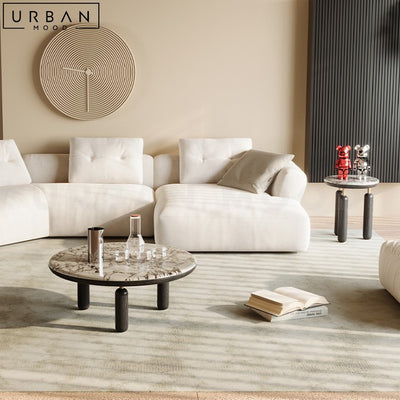 LEBRE Modern Round Marble Coffee Table