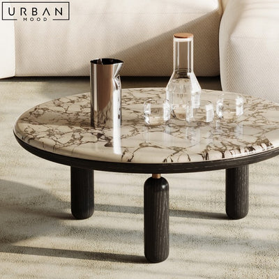 LEBRE Modern Round Marble Coffee Table