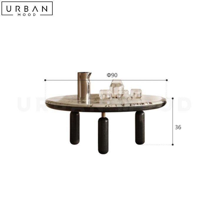 LEBRE Modern Round Marble Coffee Table