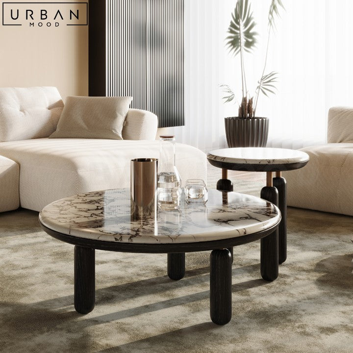 LEBRE Modern Round Marble Coffee Table