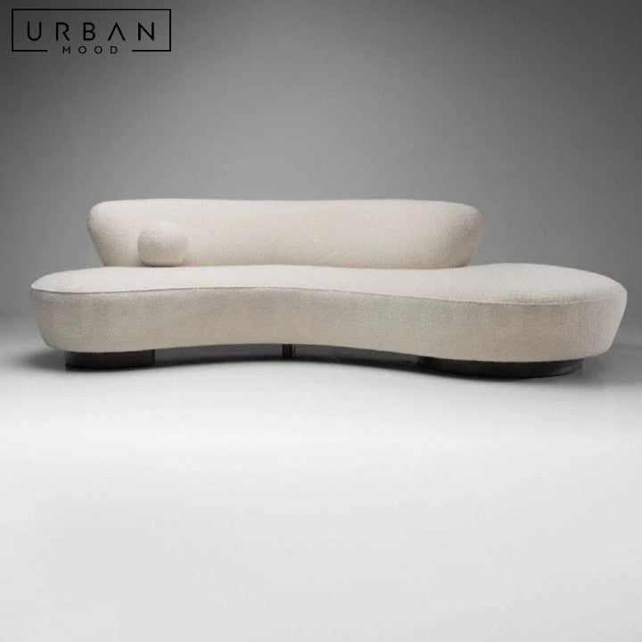 FEVRE Modern Curved Boucle Sofa