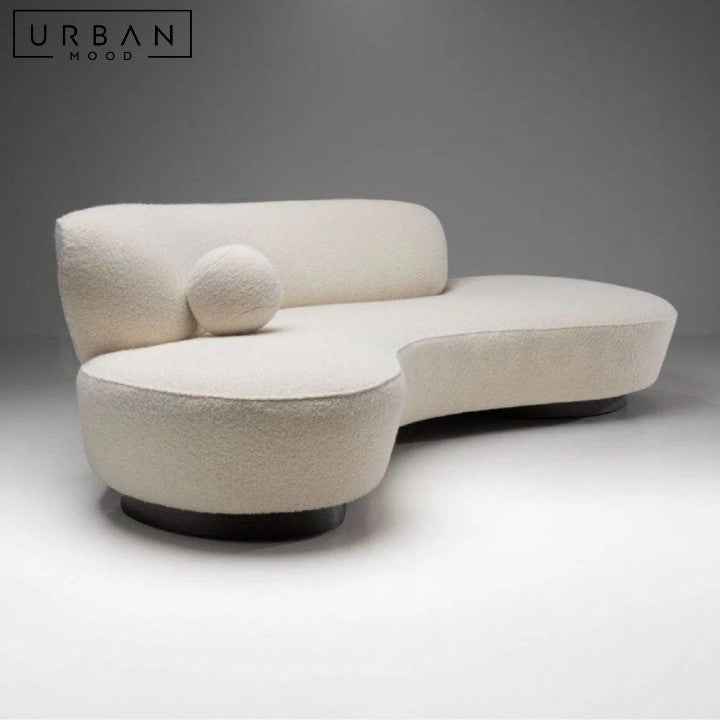 FEVRE Modern Curved Boucle Sofa