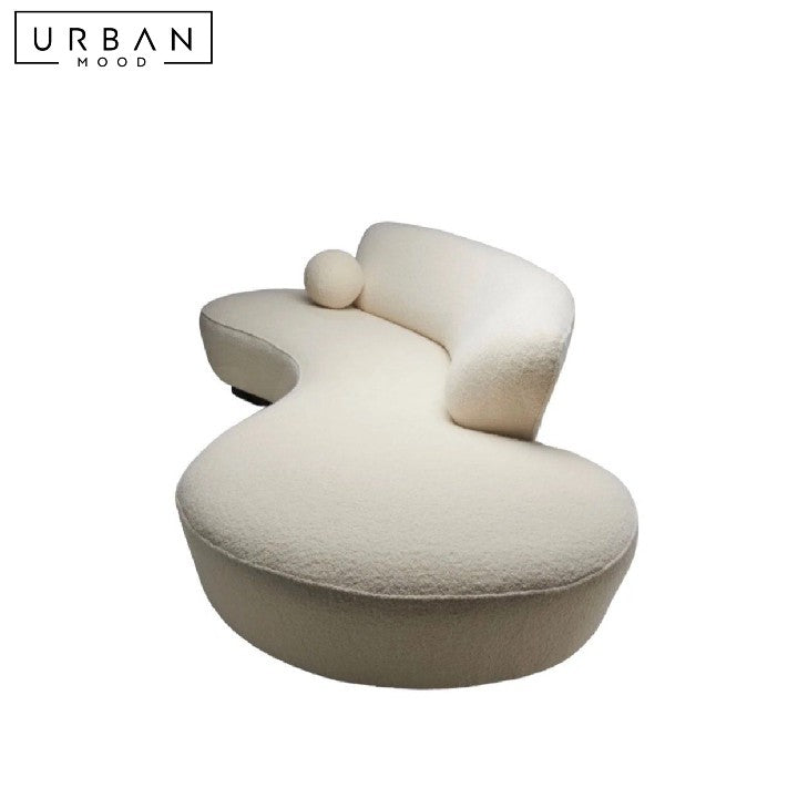FEVRE Modern Curved Boucle Sofa