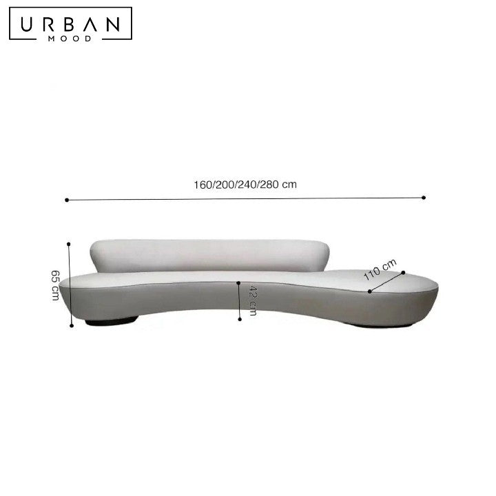 FEVRE Modern Curved Boucle Sofa