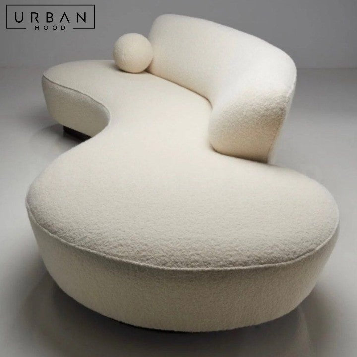 FEVRE Modern Curved Boucle Sofa