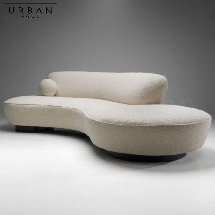 FEVRE Modern Curved Boucle Sofa