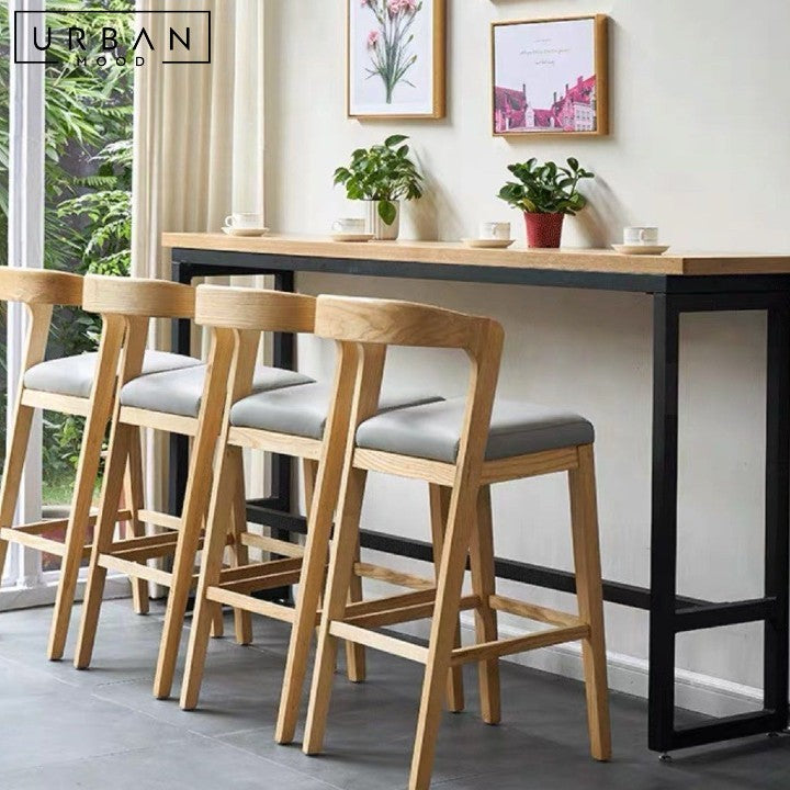 LEVIS Japandi Solid Wood Bar Table