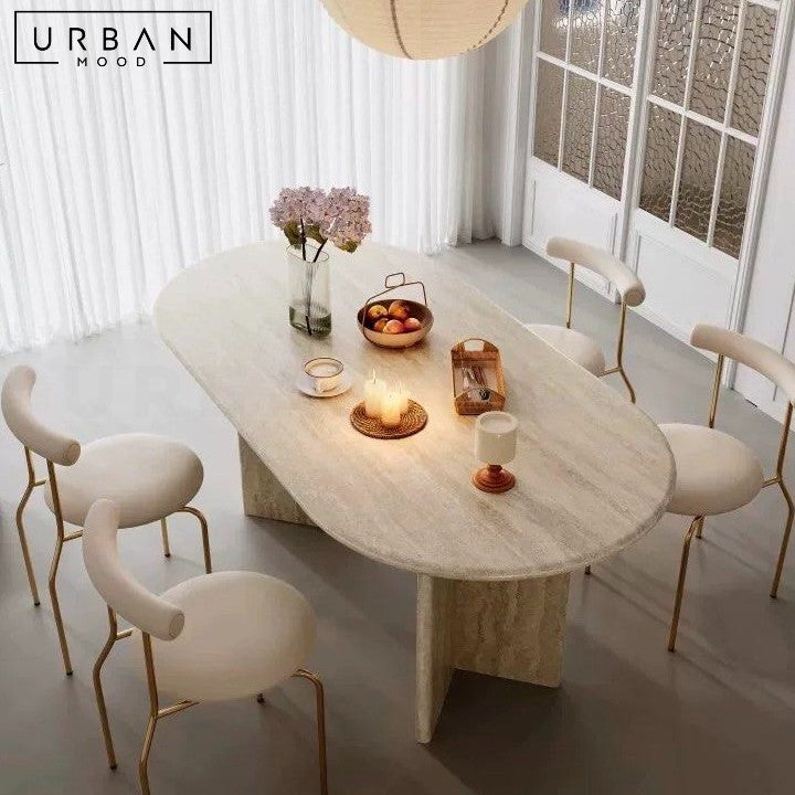 LEMAY Wabi Sabi Travertine Dining Table