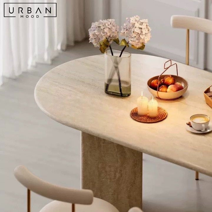 LEMAY Wabi Sabi Travertine Dining Table