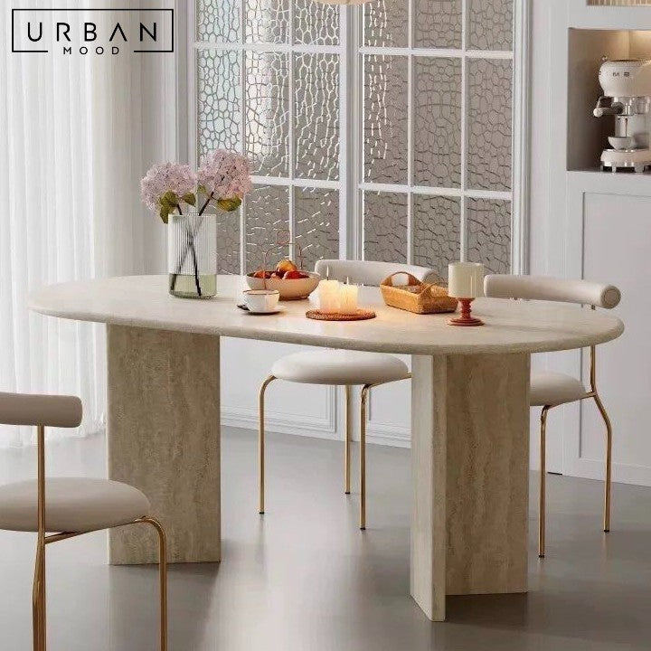 LEMAY Wabi Sabi Travertine Dining Table