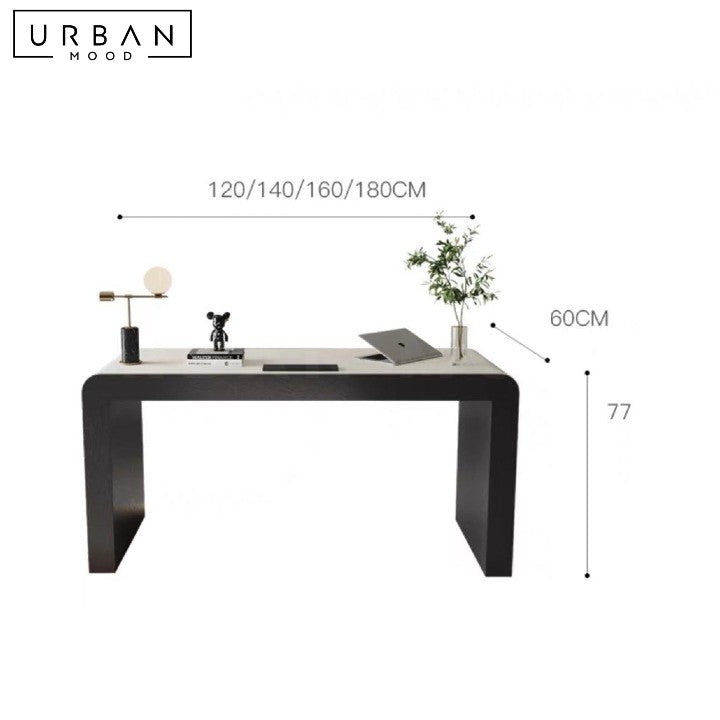 LENOIR Modern Leather Study Table