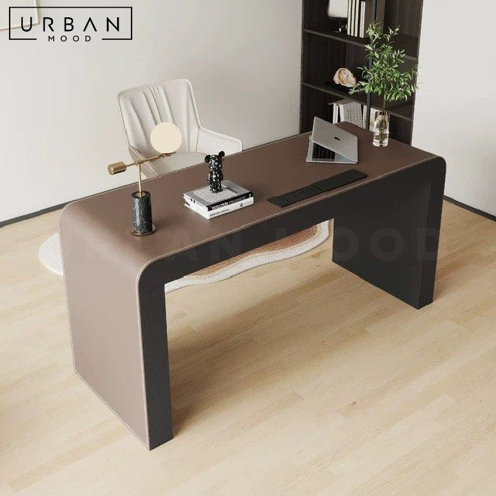 LENOIR Modern Leather Study Table