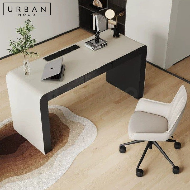 LENOIR Modern Leather Study Table