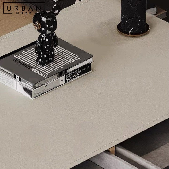 LENOIR Modern Leather Study Table