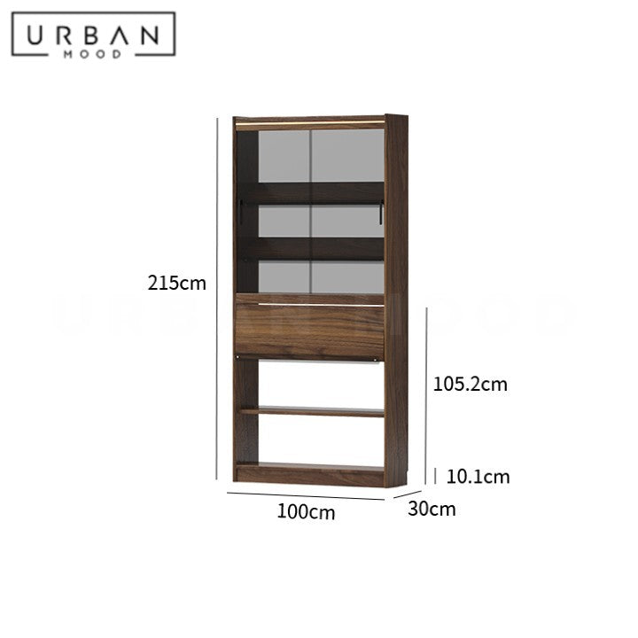 LEONID Modern Solid Wood Display Shelf