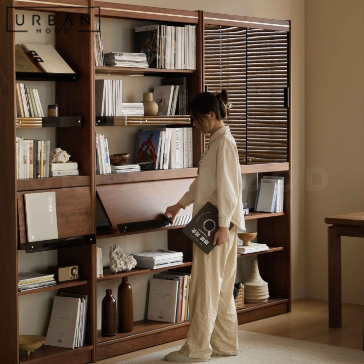 LEONID Modern Solid Wood Display Shelf