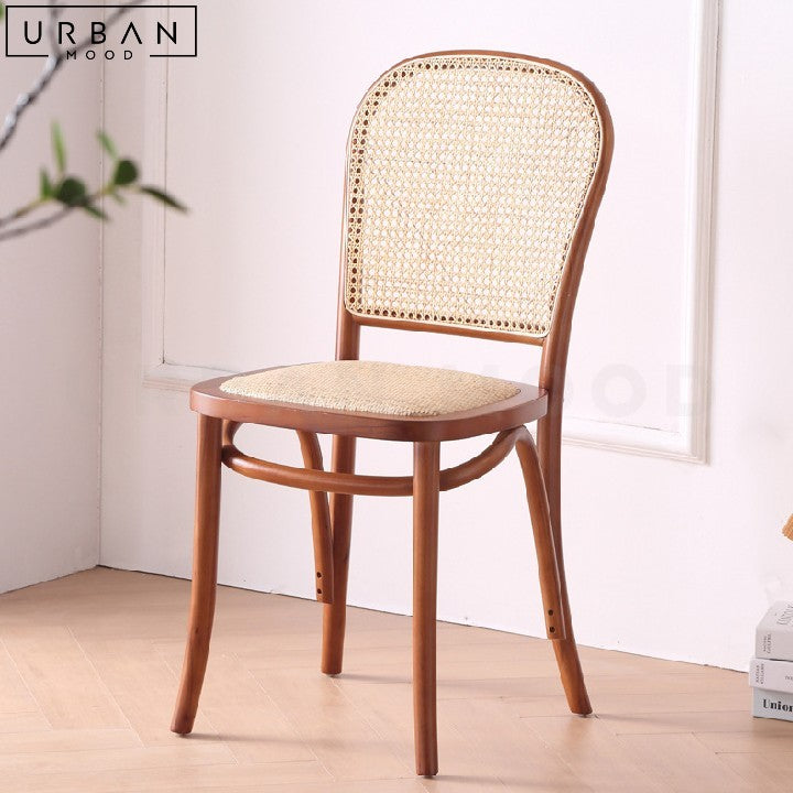 LESKI Vintage Rattan Dining Chair