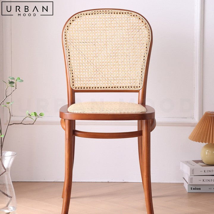 LESKI Vintage Rattan Dining Chair