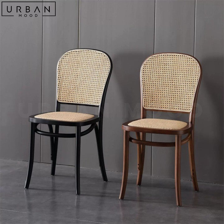 LESKI Vintage Rattan Dining Chair