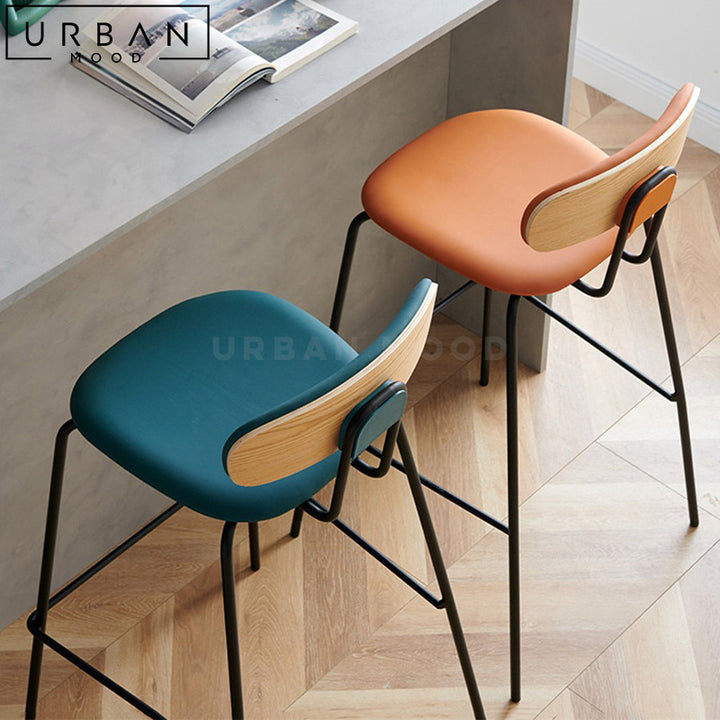 LEVA Modern Leather Bar Stool