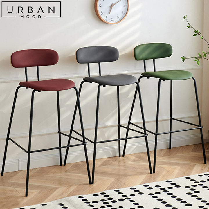 LEVA Modern Leather Bar Stool