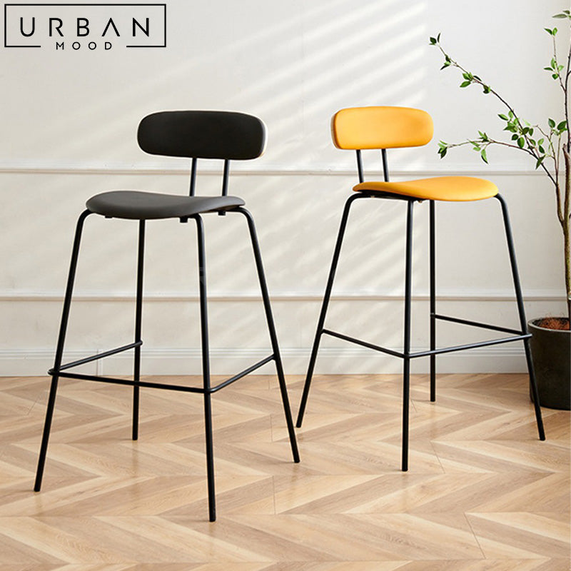 LEVA Modern Leather Bar Stool