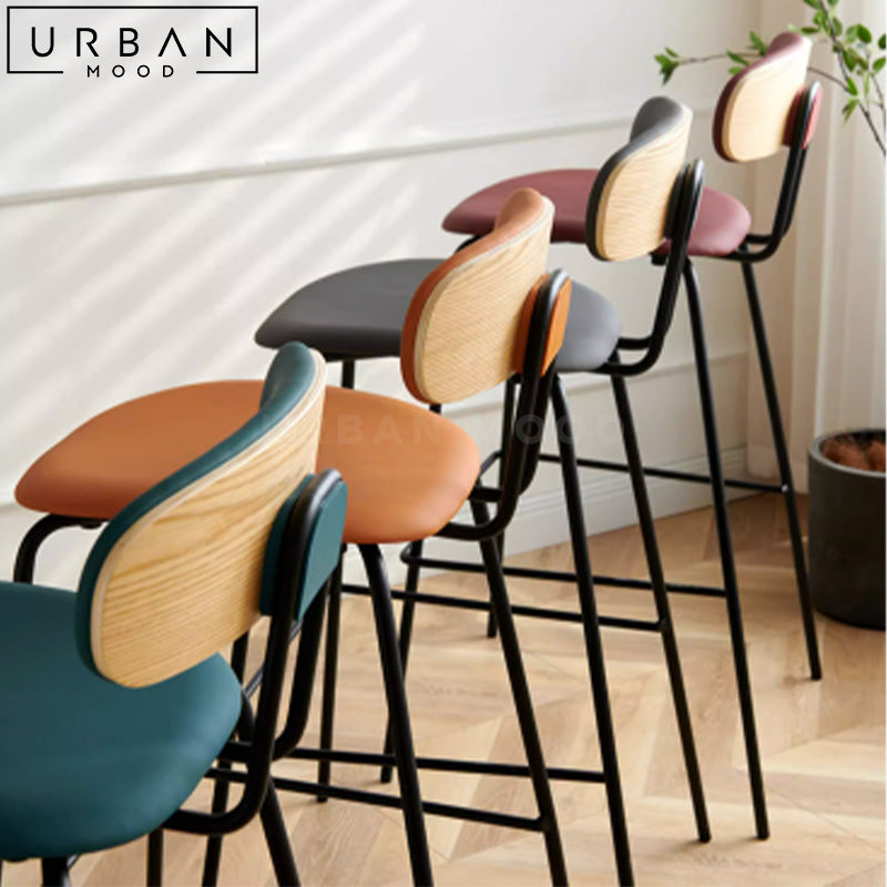 LEVA Modern Leather Bar Stool